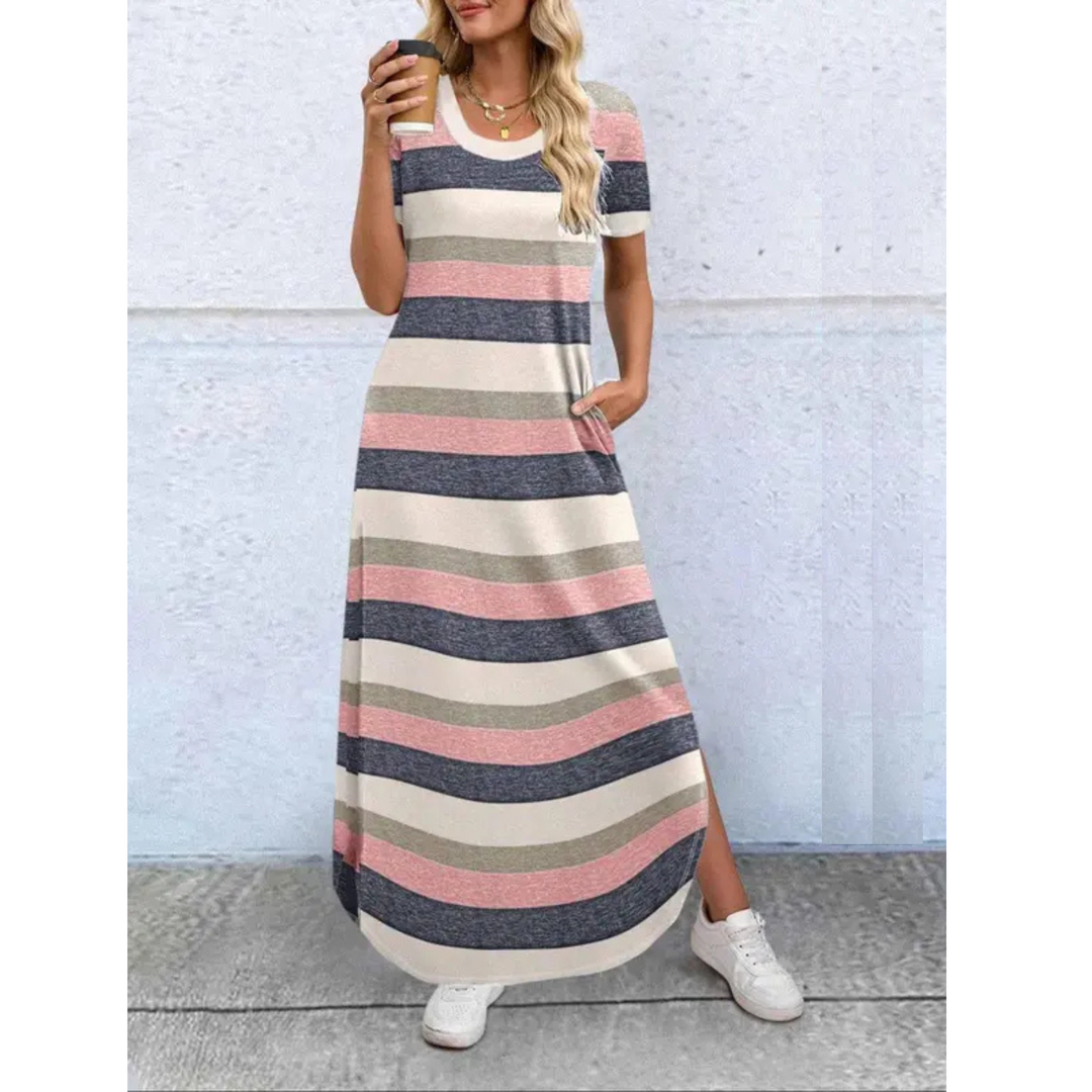 Kaylee | Casual Sommer Rund Hals Maxi Kjole
