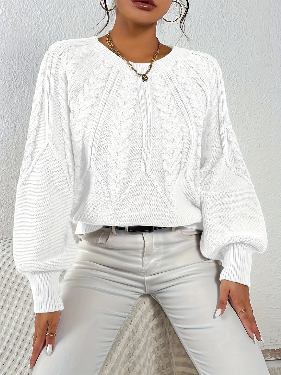 Eleanor | Afslappet Kabelstrik Sweater
