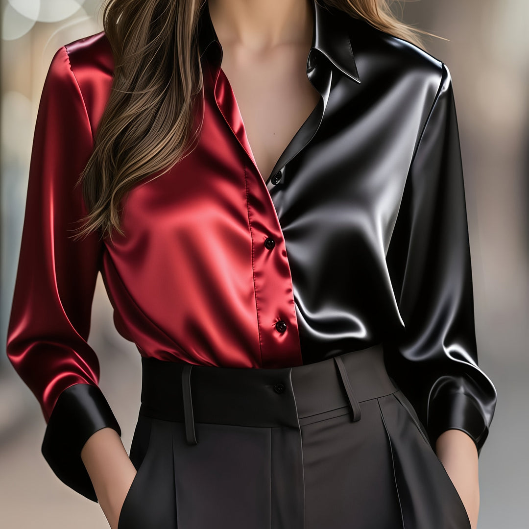 Helene | Raffineret Farveblok Bluse
