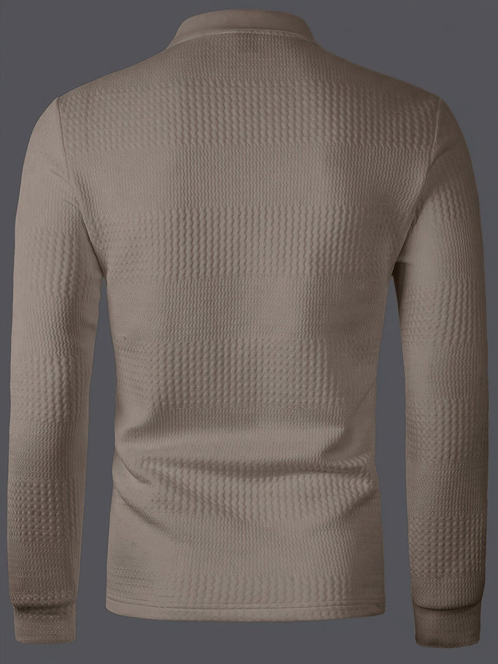 Fletcher | Tekstureret Langærmet Polo Shirt