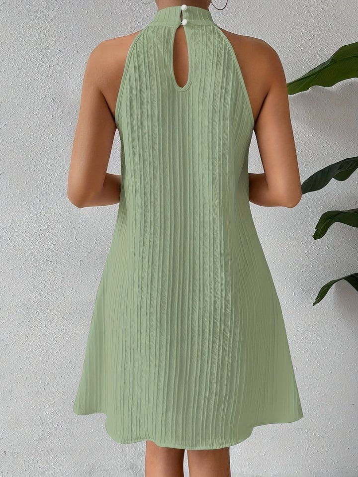 Talia | Tekstureret Halterneck Mini Kjole