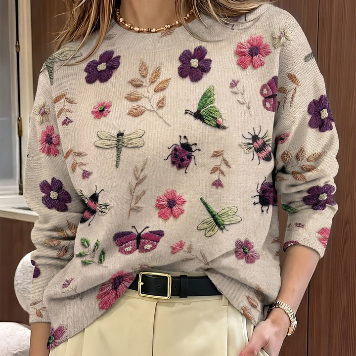Elsie | Botanisk Print Crewneck Sweater