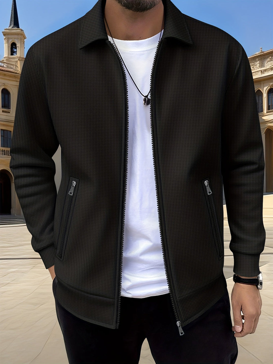 Cameron | Tekstureret Zip Jakke
