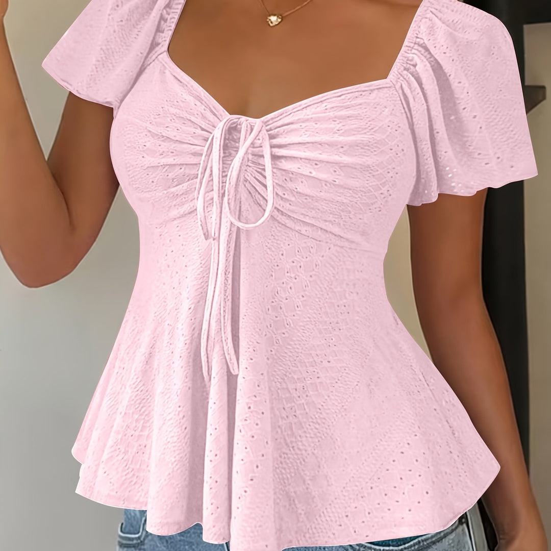 Josephine | Flutter-Ærme Peplum Top