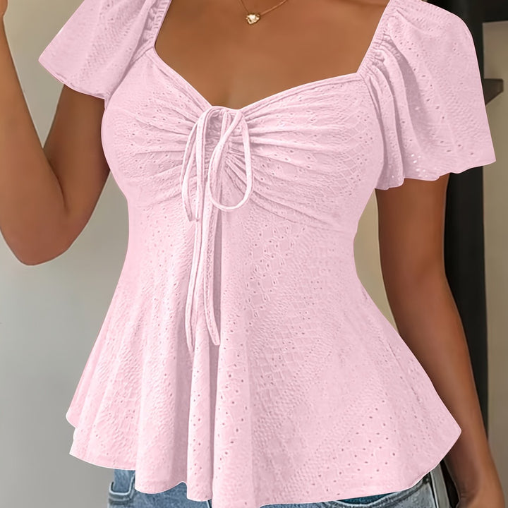 Josephine | Flutter-Ærme Peplum Top