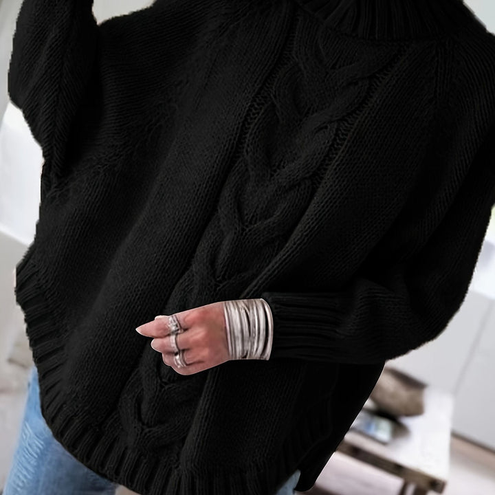 Corinne | Cozy Højhalset Kabelstrik Sweater
