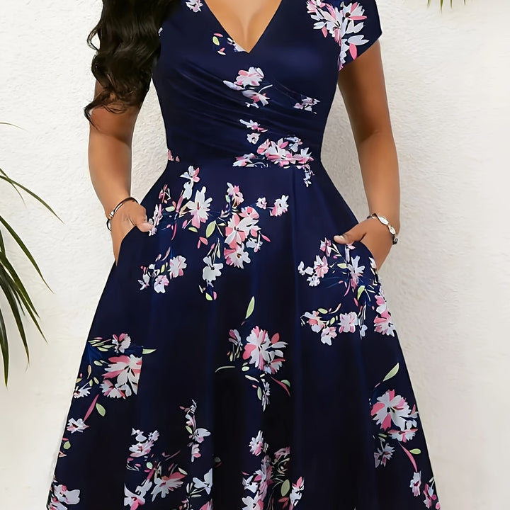 Katherine | Floral A-Line Lomme Kjole