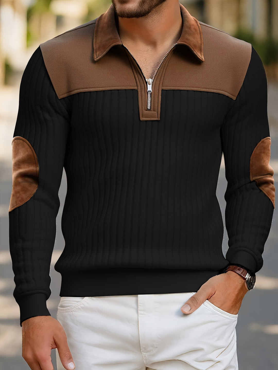 Roland | To-farvet Quarter-Zip Pullover