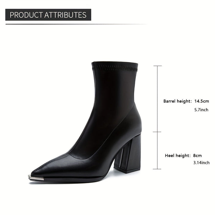 Josephine | Spidse Chunky Heel Ankelstøvler