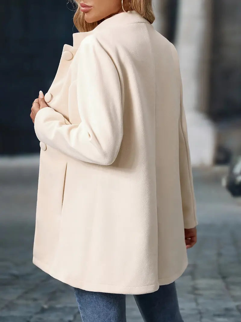 Juliette | Elegant Ståkrave Knap Frakke