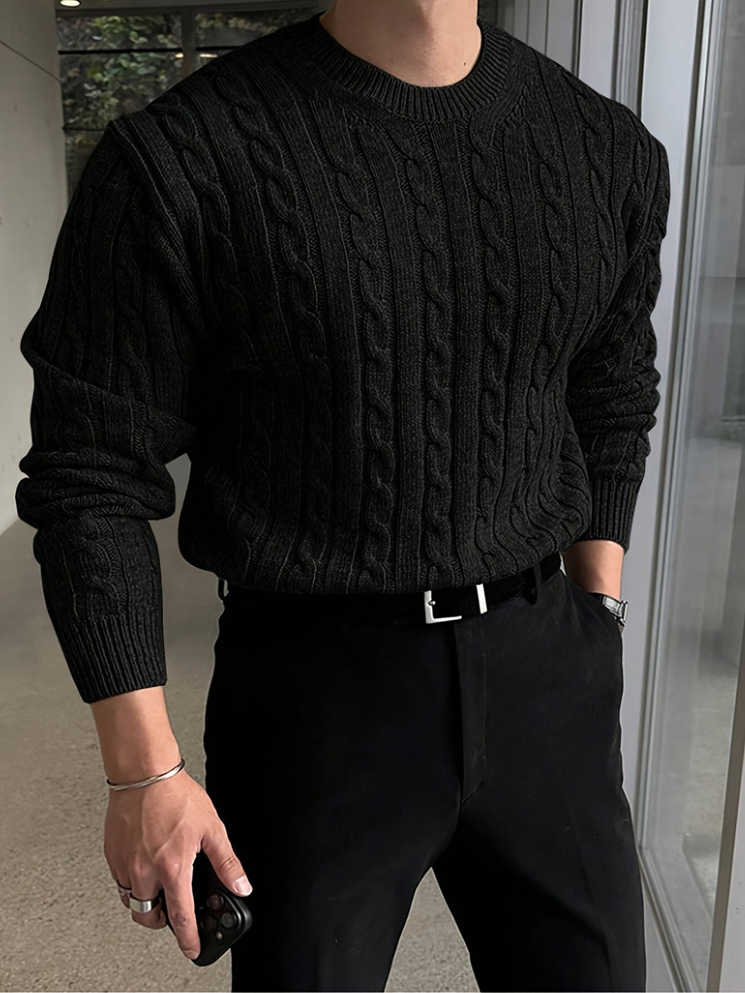 Jonas | Kabelstrikket Crew Neck Sweater