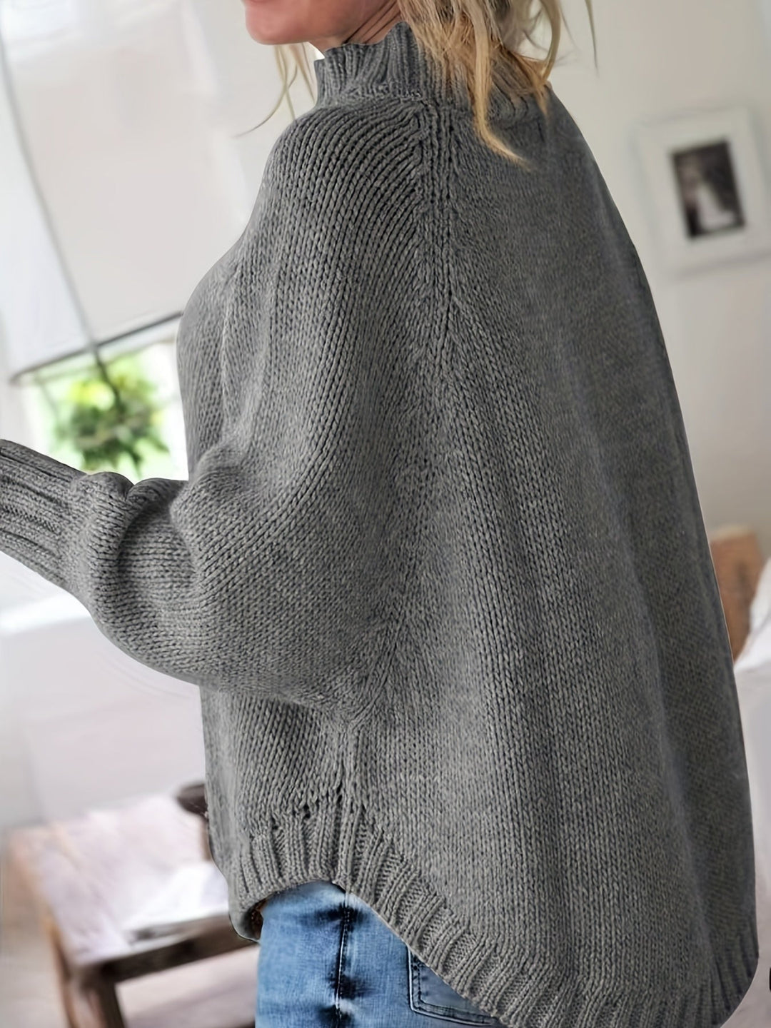 Gwendolyn | Kabelstrikket Højhalset Sweater
