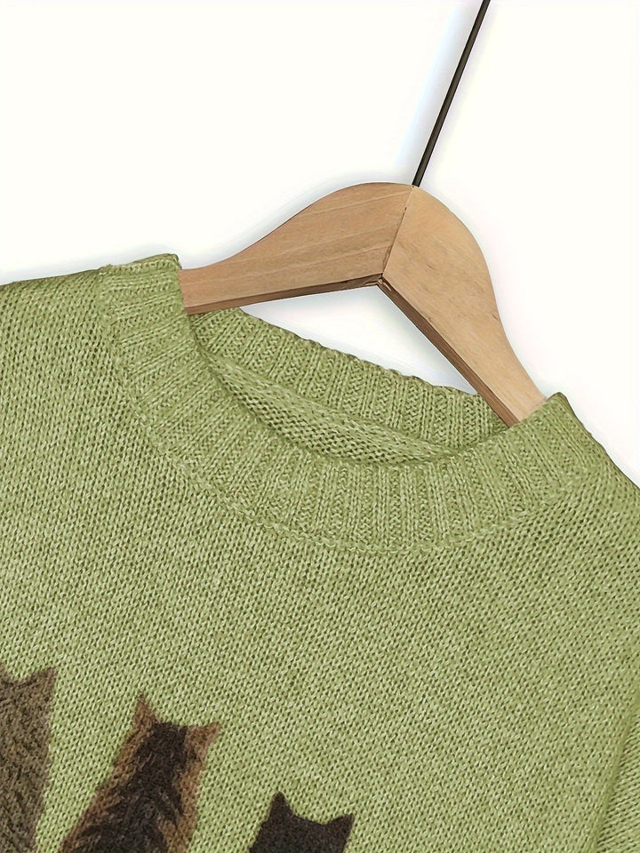 Tamara | Cozy Kat-Print Sweater