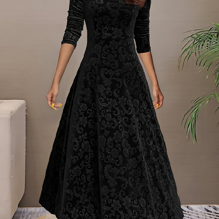 Adeline | Elegant Langærmet Midi Kjole