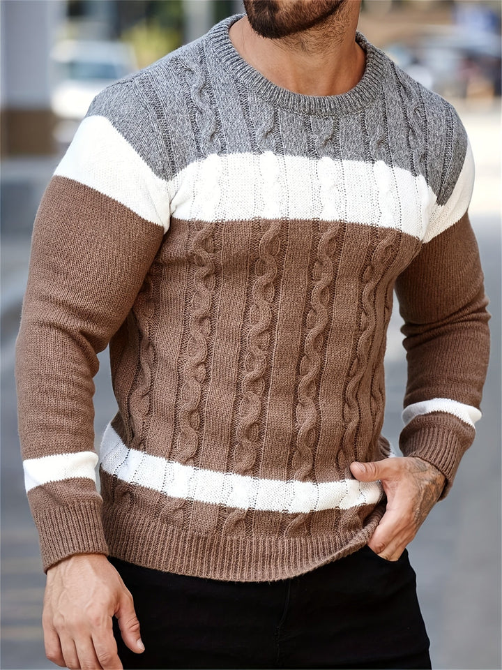 Ethan | Farveblok Strikket Sweater
