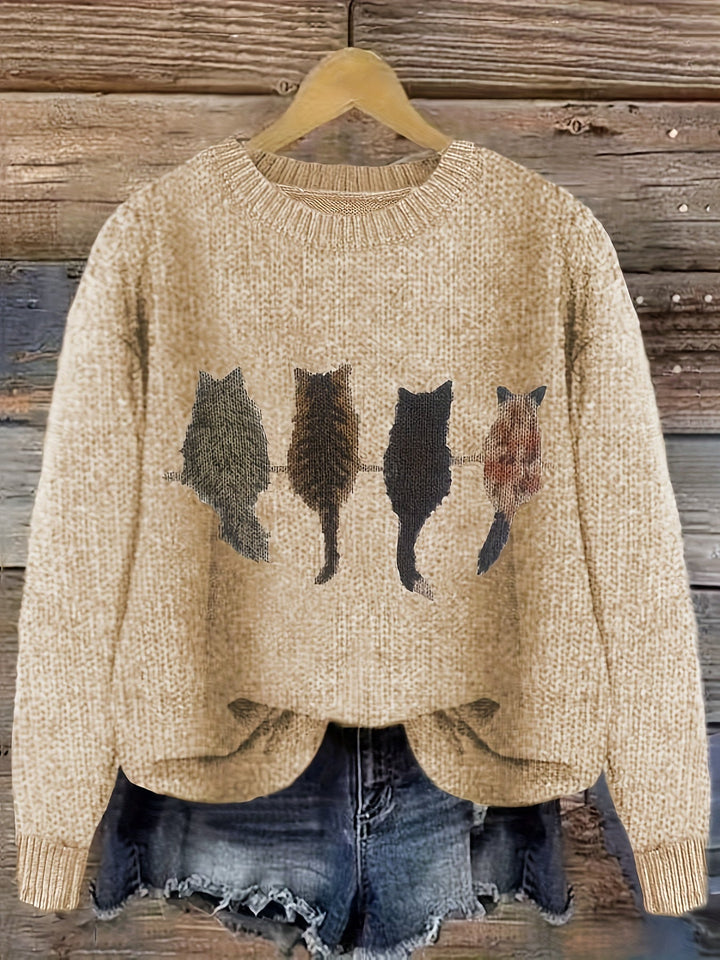 Tamara | Cozy Kat-Print Sweater