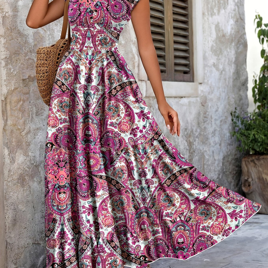 Roberta | Bohemian Paisley Maxi Kjole