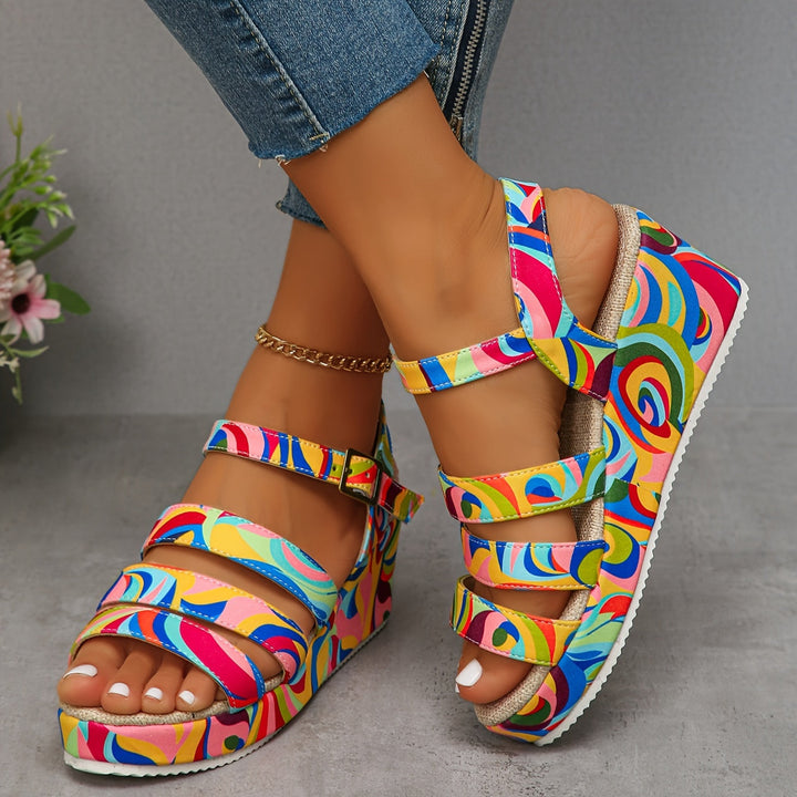 Rosalind | Elegant Strop Platform Wedge Sandaler