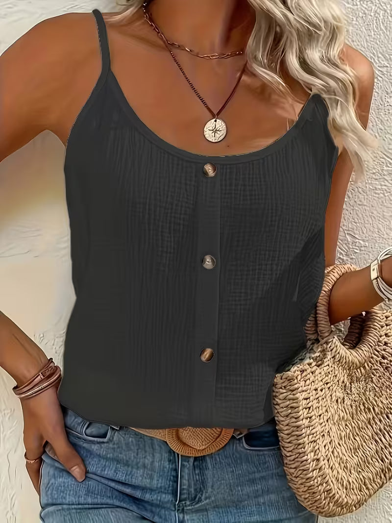 Kayla | Strop Knap-Front Chic Bluse