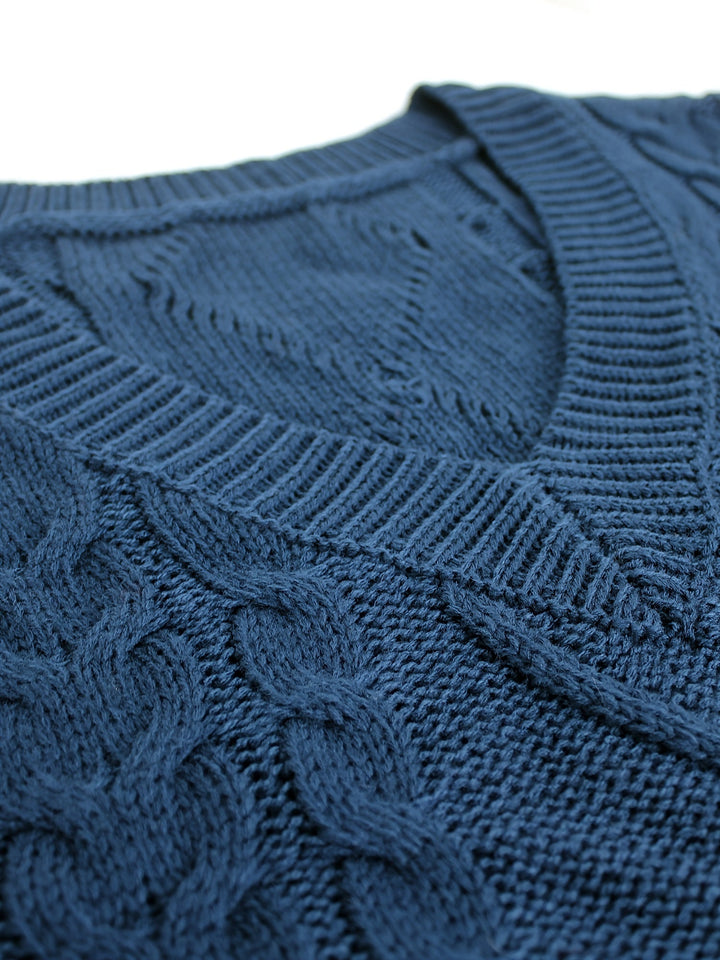 Cora | Cozy Cable-Knit V-Hals Sweater Vest