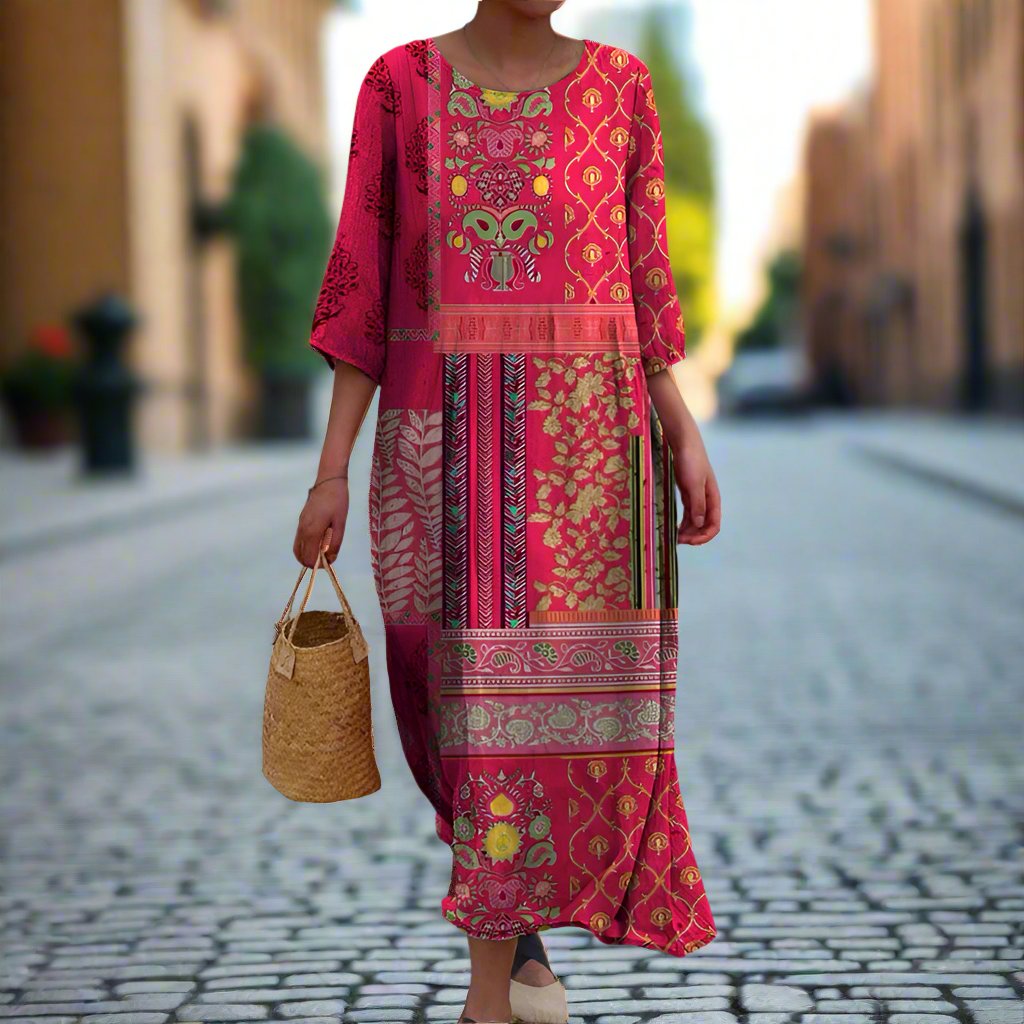 Natalia | Løs-Fit Boho Maxi Kjole