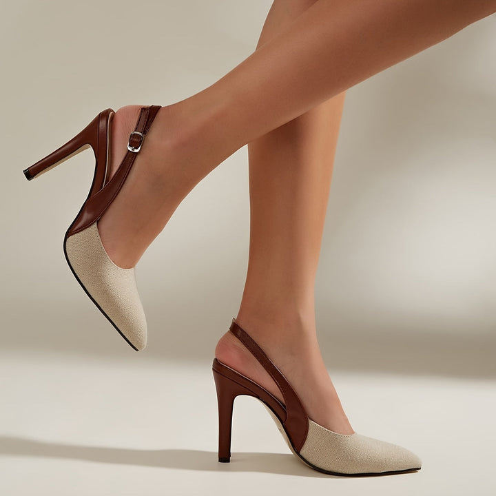 Amelie | Elegant Kontrast Slingback Hæle