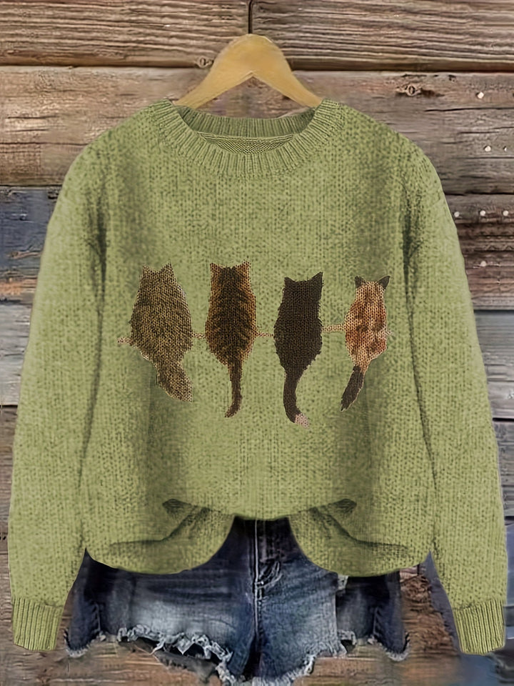 Tamara | Cozy Kat-Print Sweater