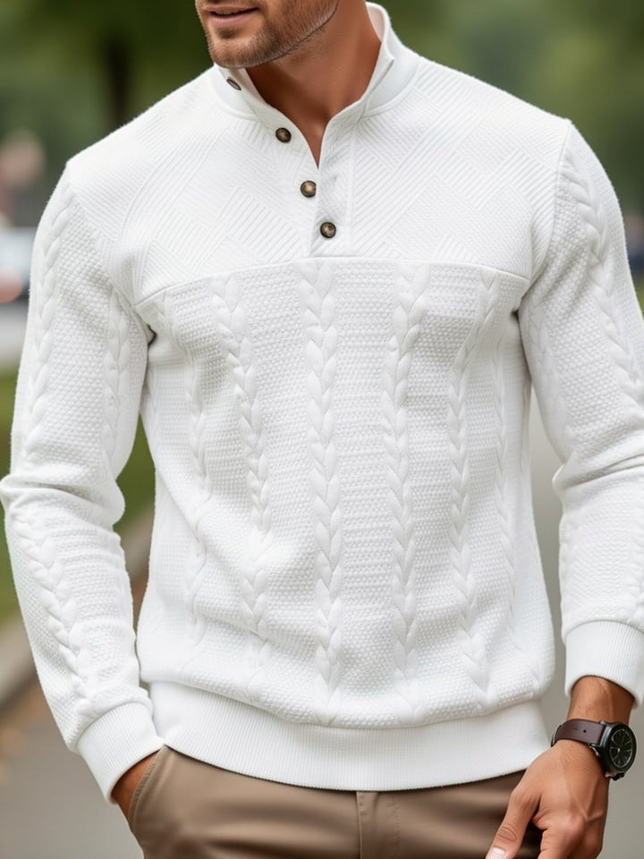Sterling | Tekstureret Stand-Krave Pullover