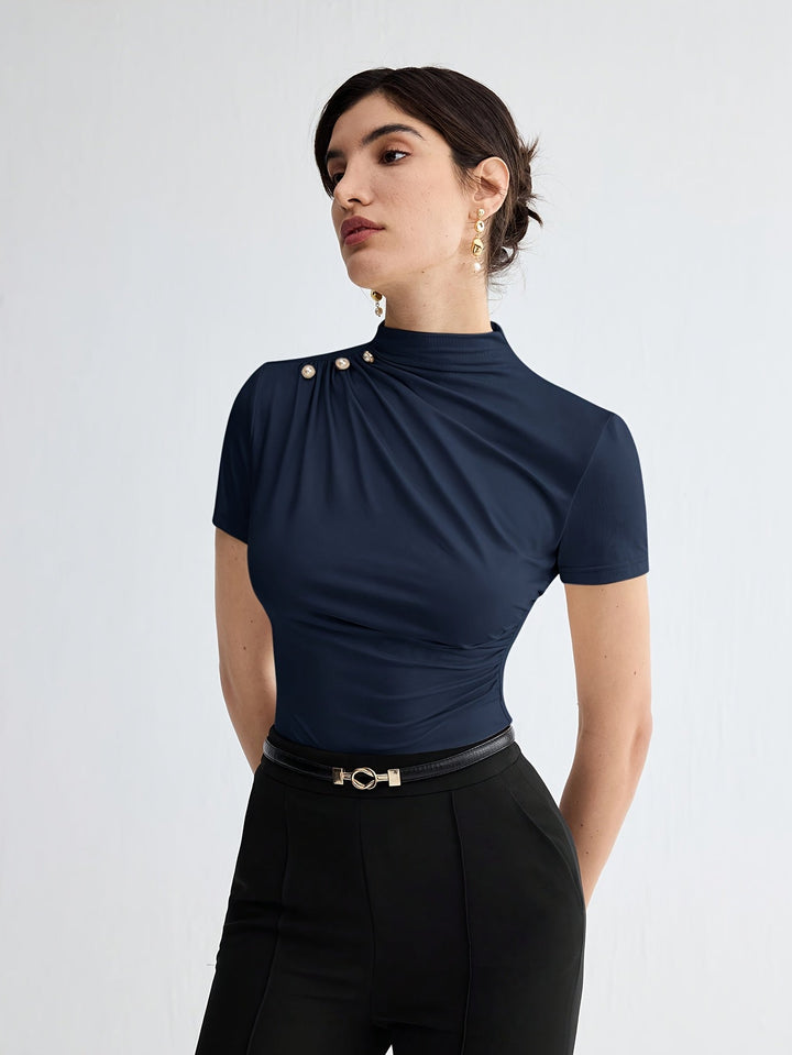 Sienna | Mock Neck Kortærmet Top