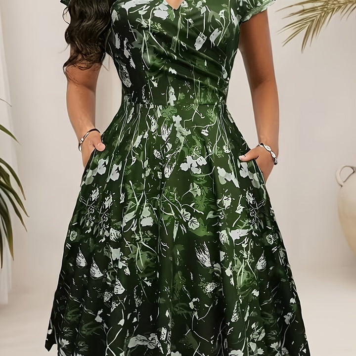Katherine | Floral A-Line Lomme Kjole