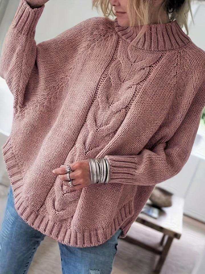 Corinne | Cozy Højhalset Kabelstrik Sweater
