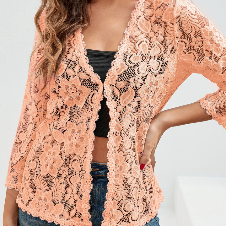 Cassandra | Floral Openwork Cardigan
