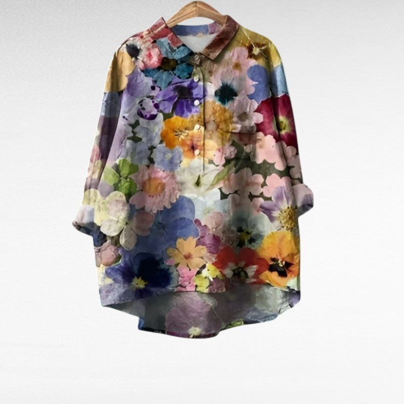 Tabitha | Klassisk Akvarel Bluse
