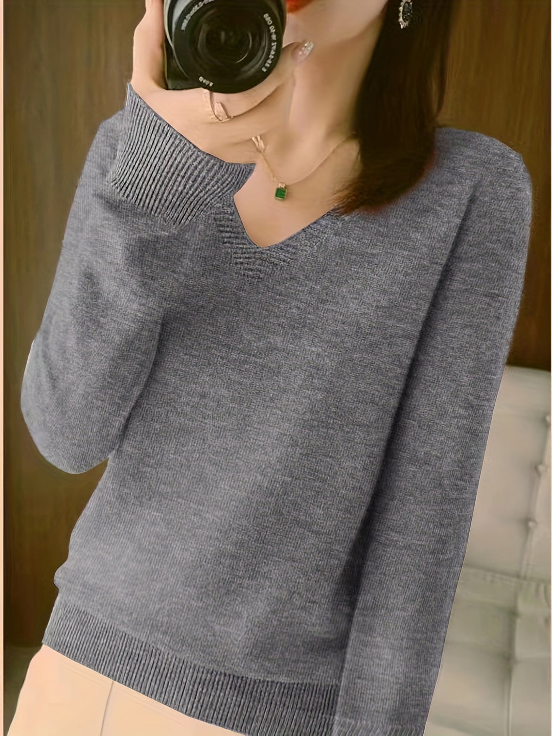Selene | Blød V-Hals Sweater