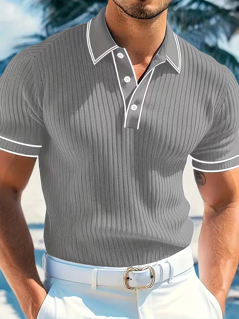 Logan | Farveblokeret Kortærmet Polo Shirt