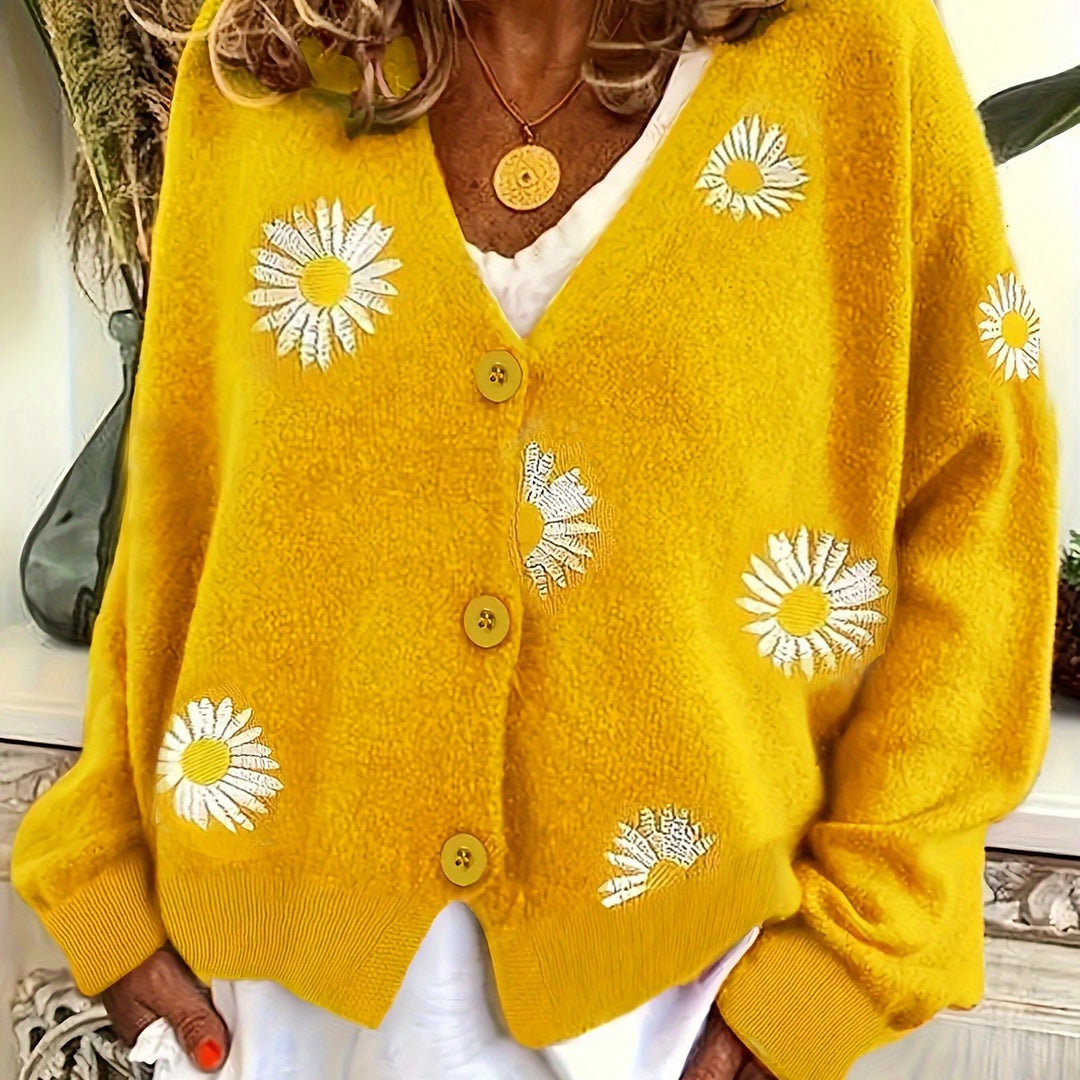 Maribel | Blomsterbroderet Knappet Cardigan