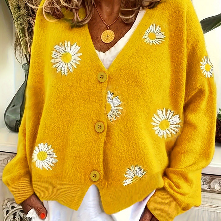 Maribel | Blomsterbroderet Knappet Cardigan