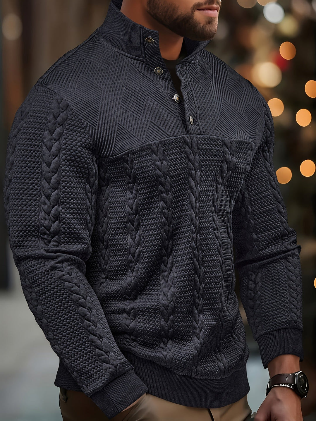 Sterling | Tekstureret Stand-Krave Pullover