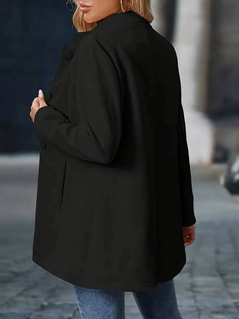 Juliette | Elegant Ståkrave Knap Frakke