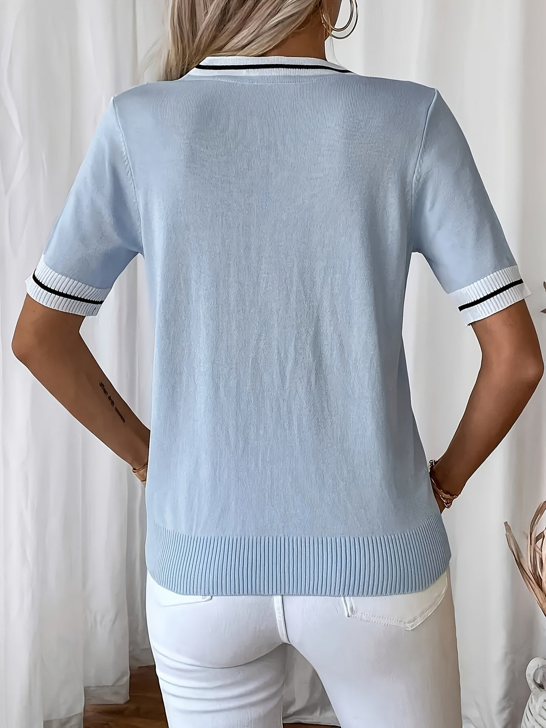 Daphne | V-Hals Kortærmet Pullover