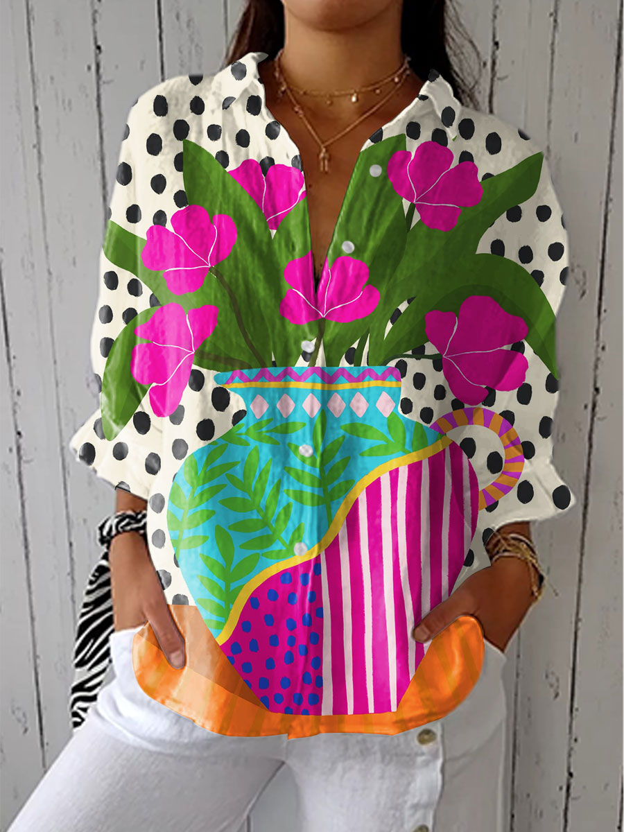 Nancy | Stilfuld Multifarvet Blomstrende Bluse