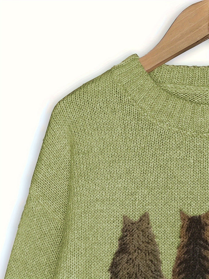 Tamara | Cozy Kat-Print Sweater