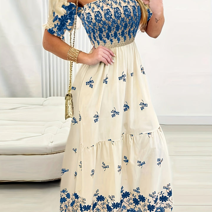 Seraphina | Off-Shoulder Blomster Maxi Kjole