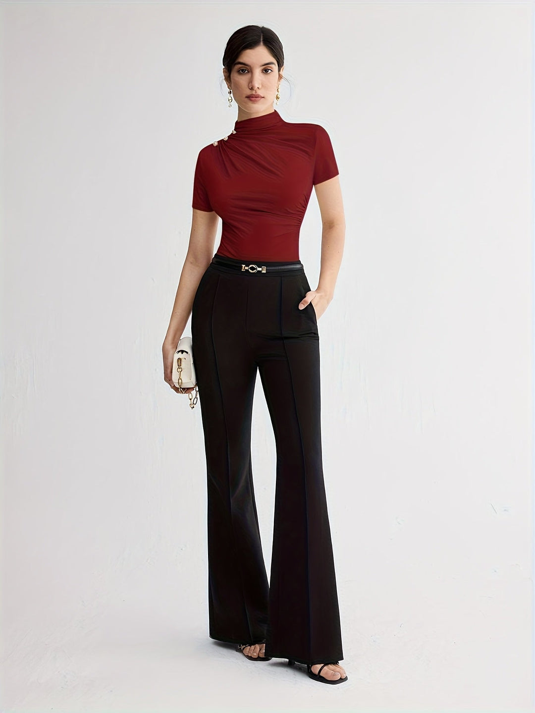 Sienna | Mock Neck Kortærmet Top