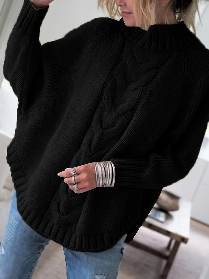 Corinne | Cozy Højhalset Kabelstrik Sweater