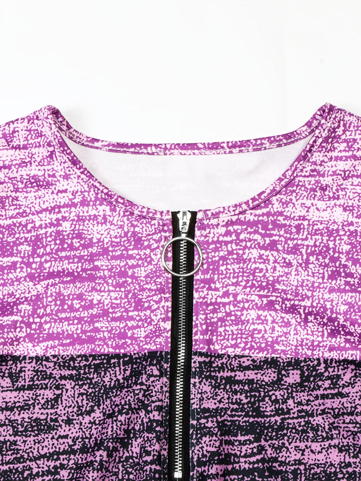 Ophelia | Farveblok Kvart-Zip Top