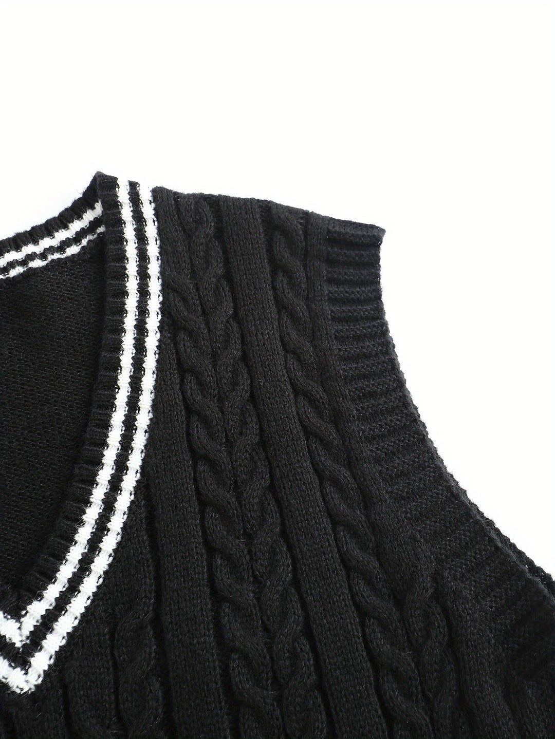 Gideon | Kabelstrikket V-hals Sweater Vest