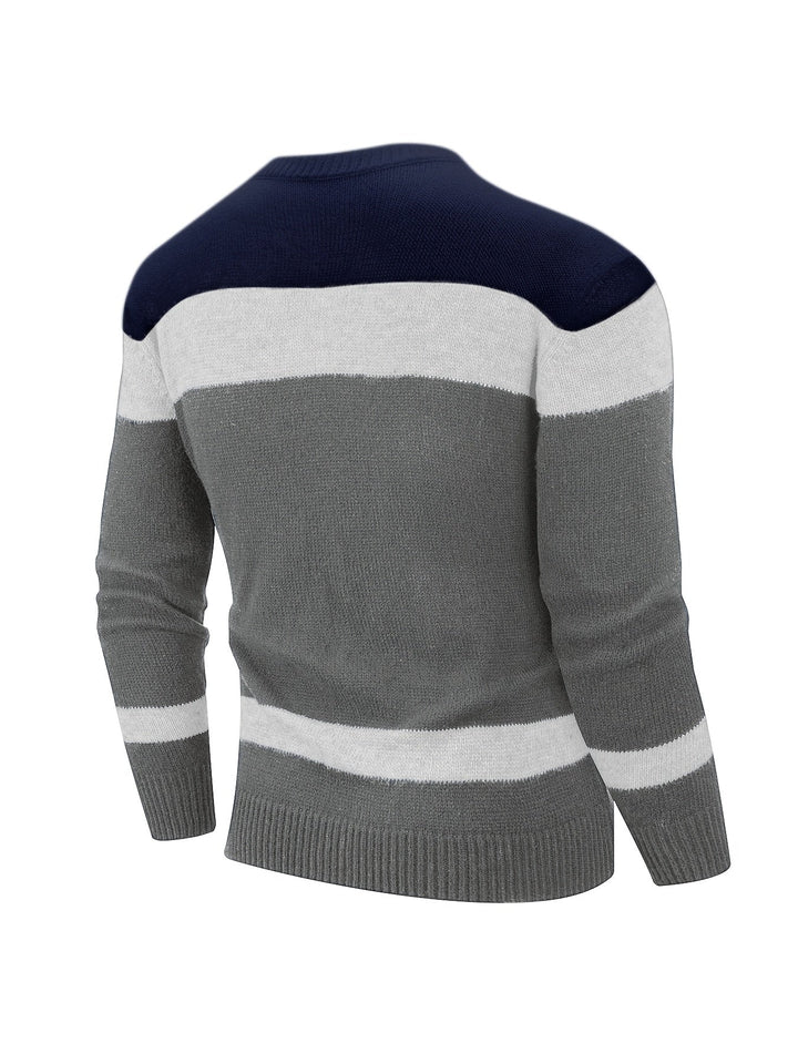 Ethan | Farveblok Strikket Sweater