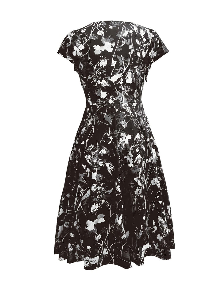 Katherine | Floral A-Line Lomme Kjole