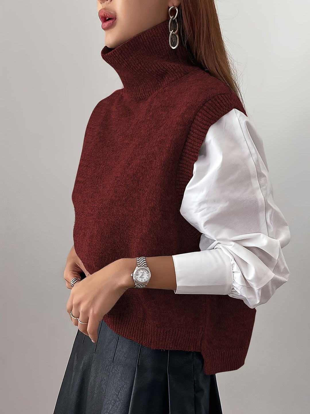 Farrah | Højhalset Sweater Vest